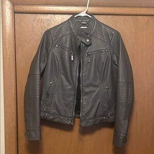 Jou Jou Gray Leather Jacket